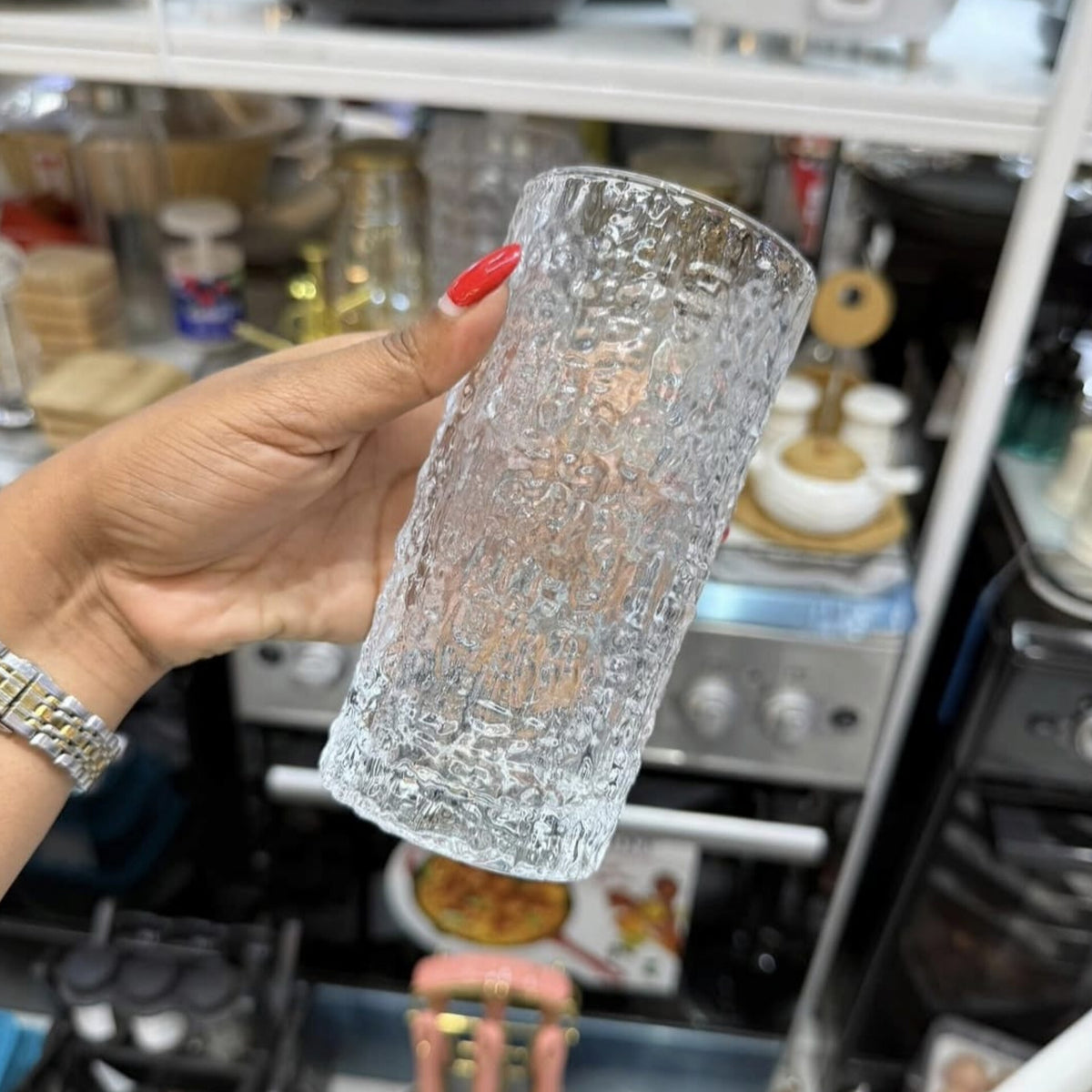 6pcs Borosilicate Patterned Glass Set 330ml