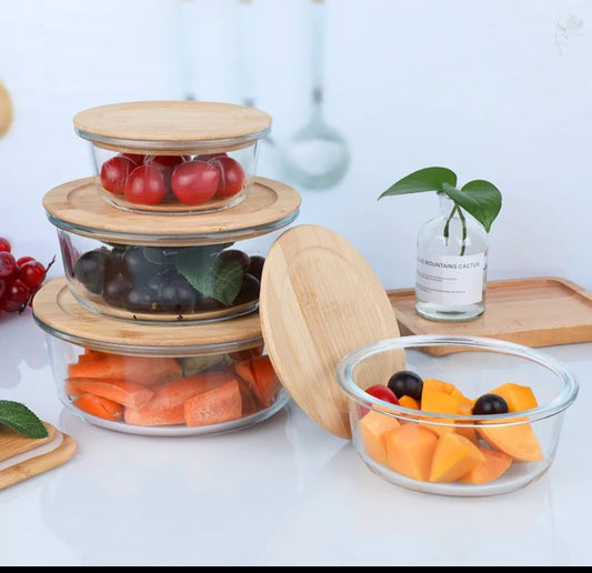 3pcs glass storage container