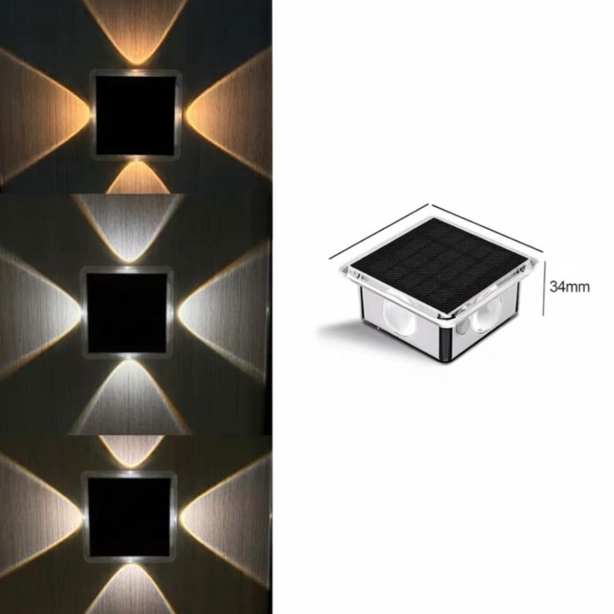 4Pc Multipurpose Outdoor Solar Lights | Solar Wall Lights | Stairway Lights & Solar Garden Ground Lights