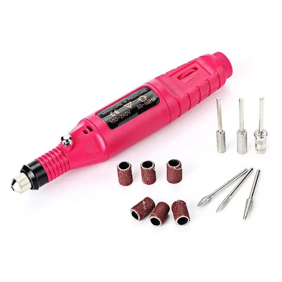 Nail drill machine with 5 drill bits set