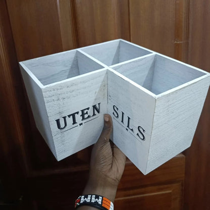 Wooden Rustic Cutlery Holder