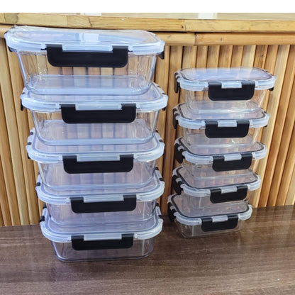 10 Piece Food Glass Fridge Meal Prep  Storage Container Set