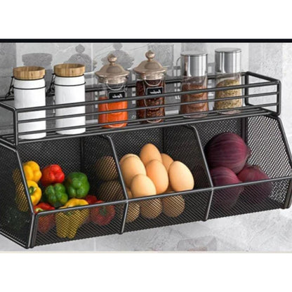 4-in-1 Black Metal Mesh Organizer