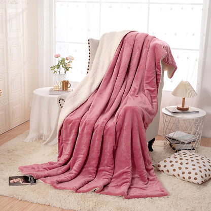 Double layer throw blanket
