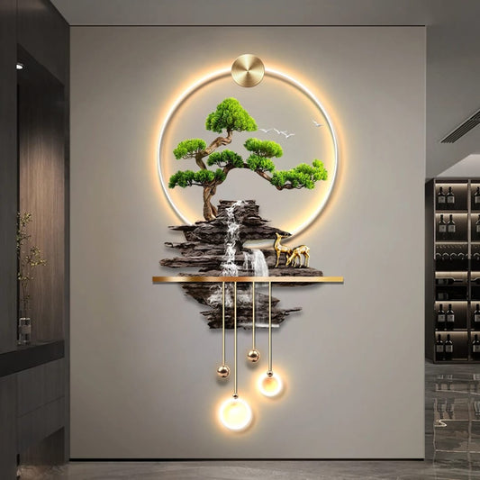 Luxury 3D Acrylic Landscape Wall Art with Integrated LED Lighting
