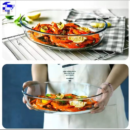 Set of 2 glass baking tins