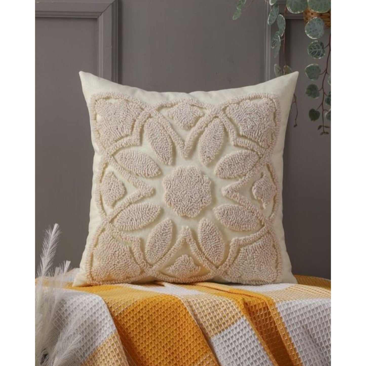 Boho throw pillow covers with tassels