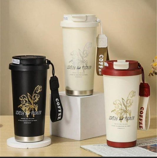 500ml thermo cup with straw