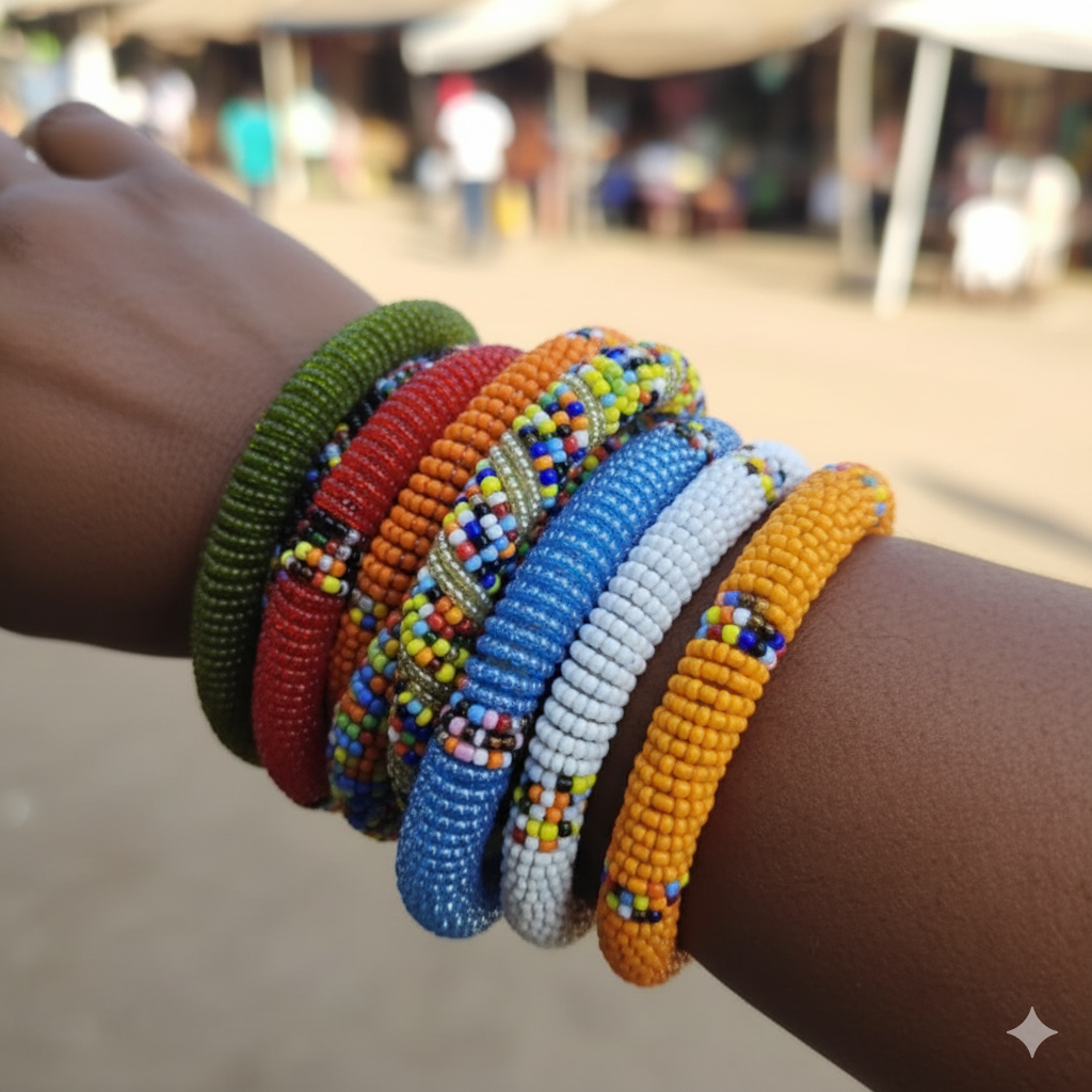 Kenyan Maasai Style Hand Woven Beaded Bracelets Bangles