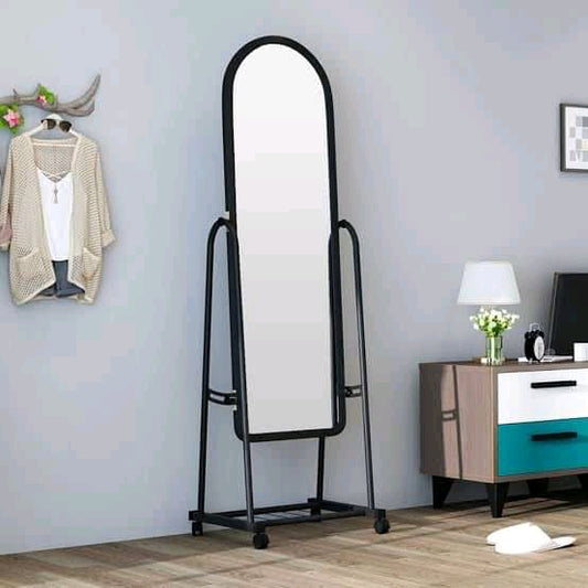 Dressing mirror with wheels