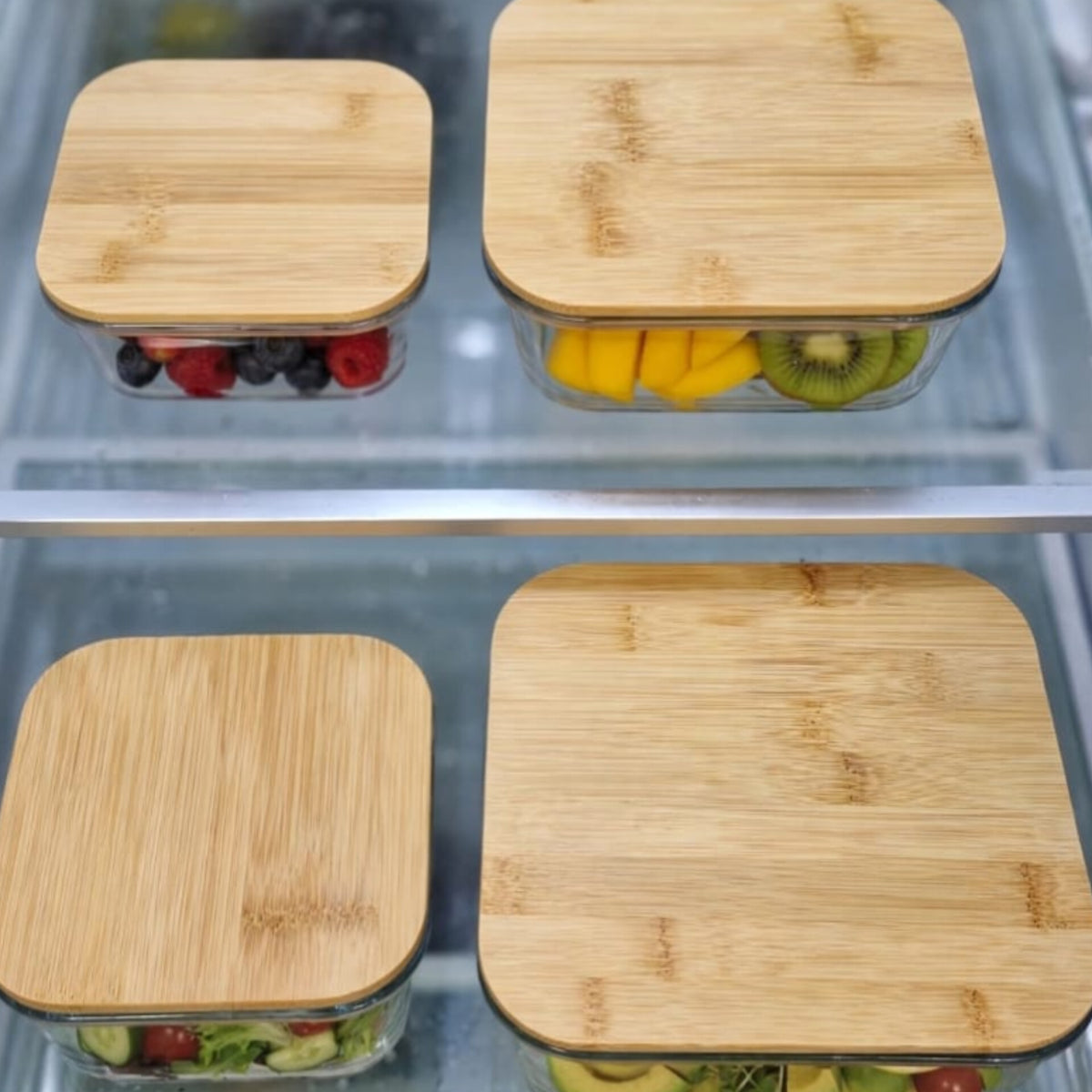 4 In 1 Square Borosilicate Glass Container Set
