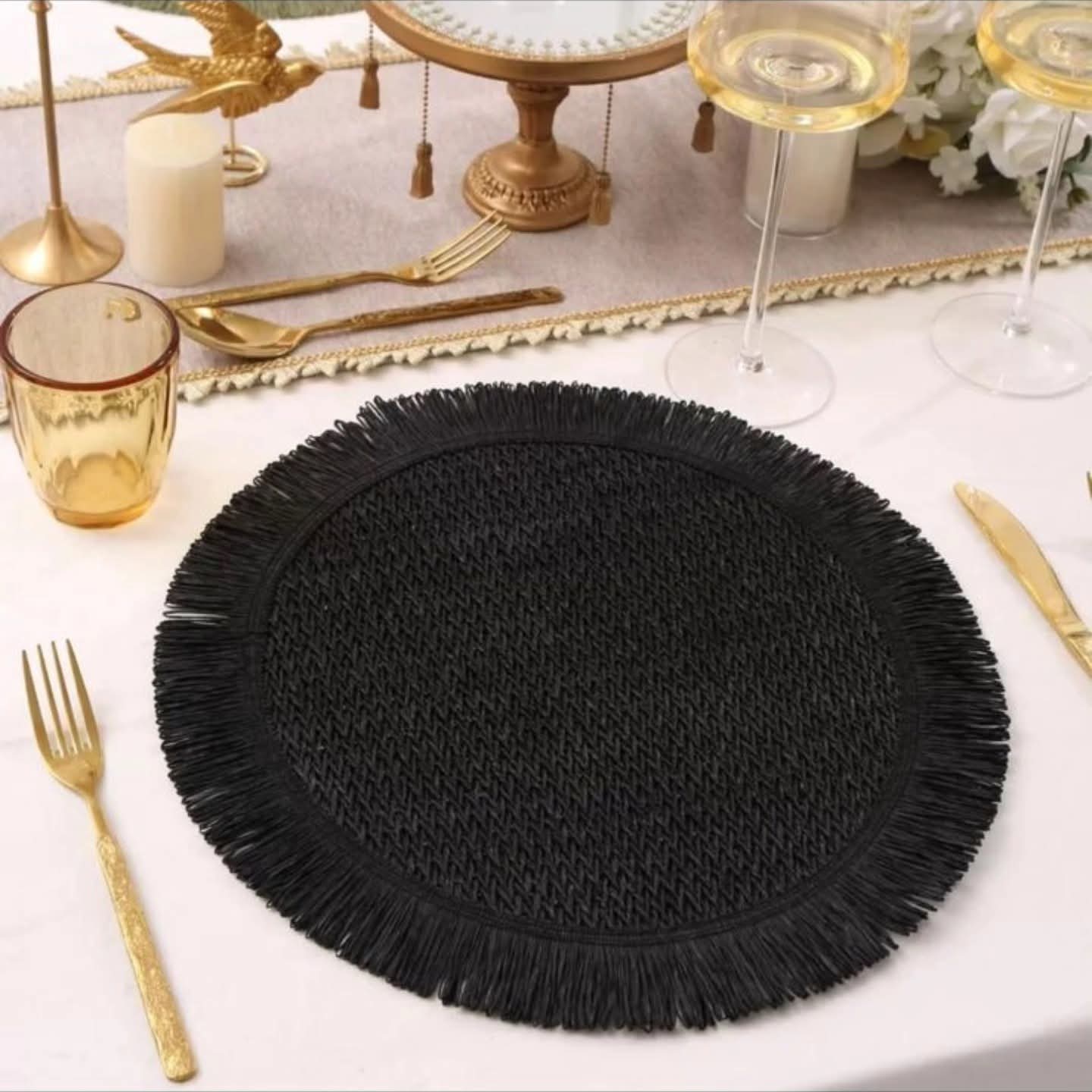 6Pcs Set Tassel Woven Table Mats