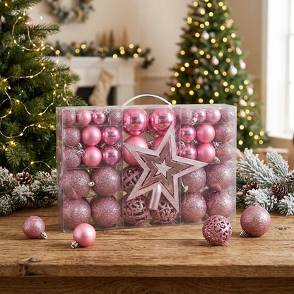 101 Piece Christmas Tree Decor Balls and Star Topper Set