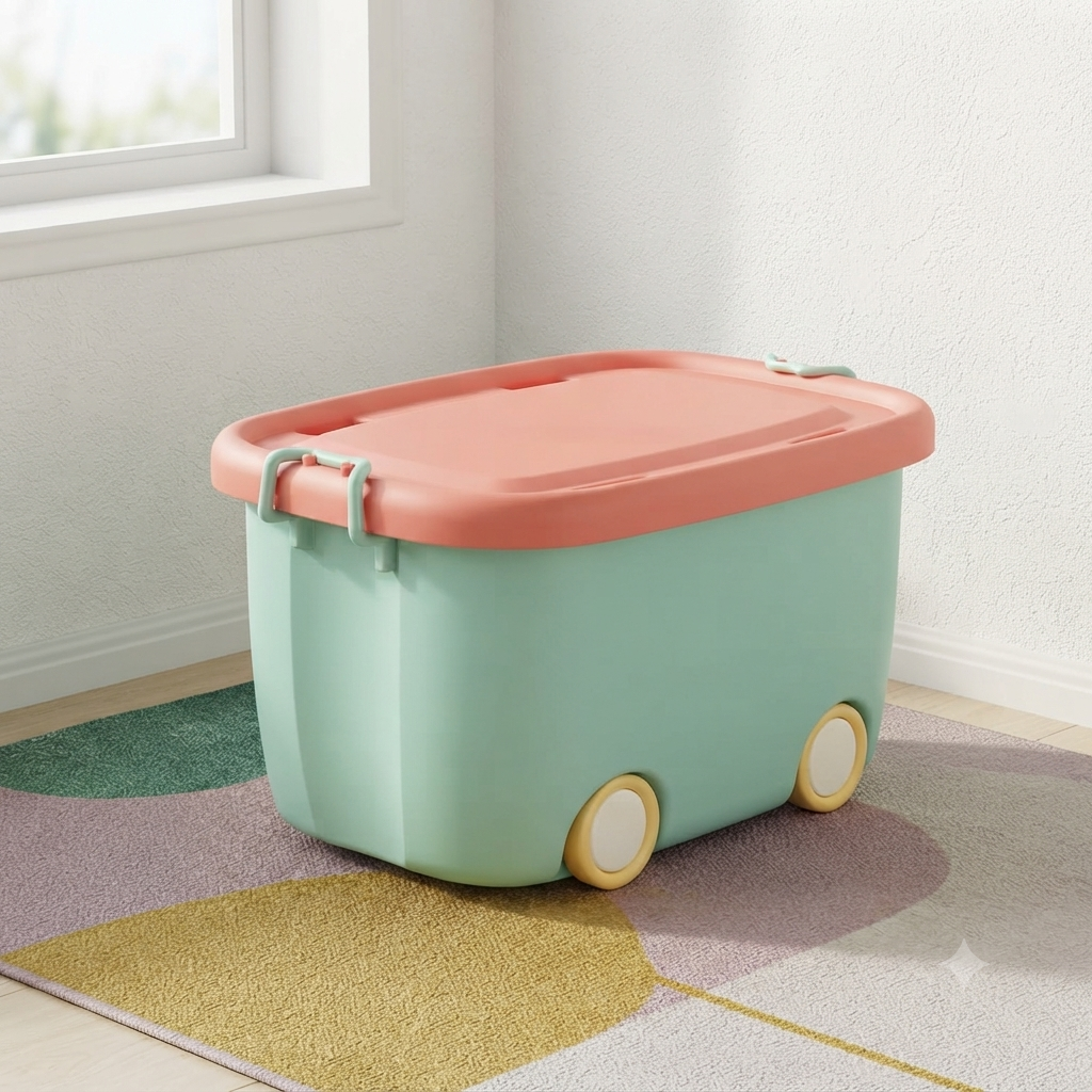 Rolling Plastic Storage Box