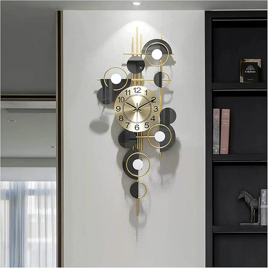 Metallic gold and black wall clock