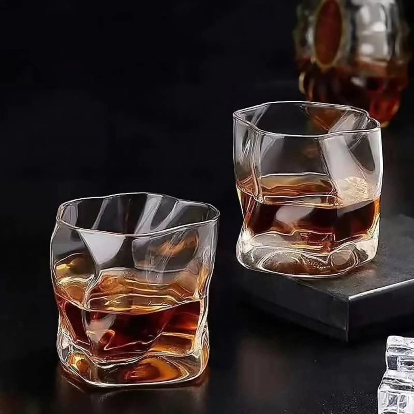6Pc Distorted shaped whiskey glasses