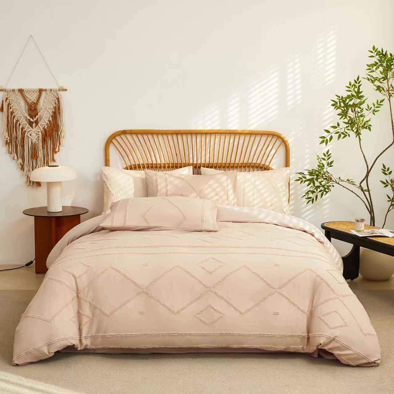Tufted Geometric Duvet Cover Set