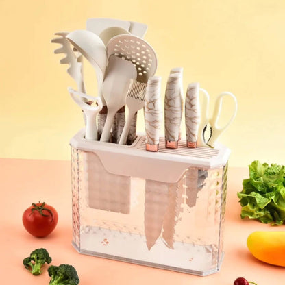 16Pcs/Stainless Steel Kitchen Knife Silicone kitchenware set
