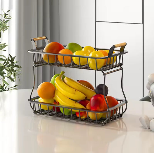 2 Tier metallic fruit/vegetable rack