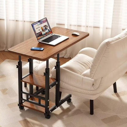 Adjustable C-Shaped Side Table with Wheels