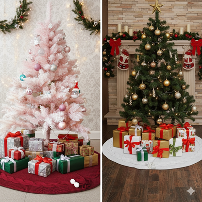 Christmas knitted tree skirt