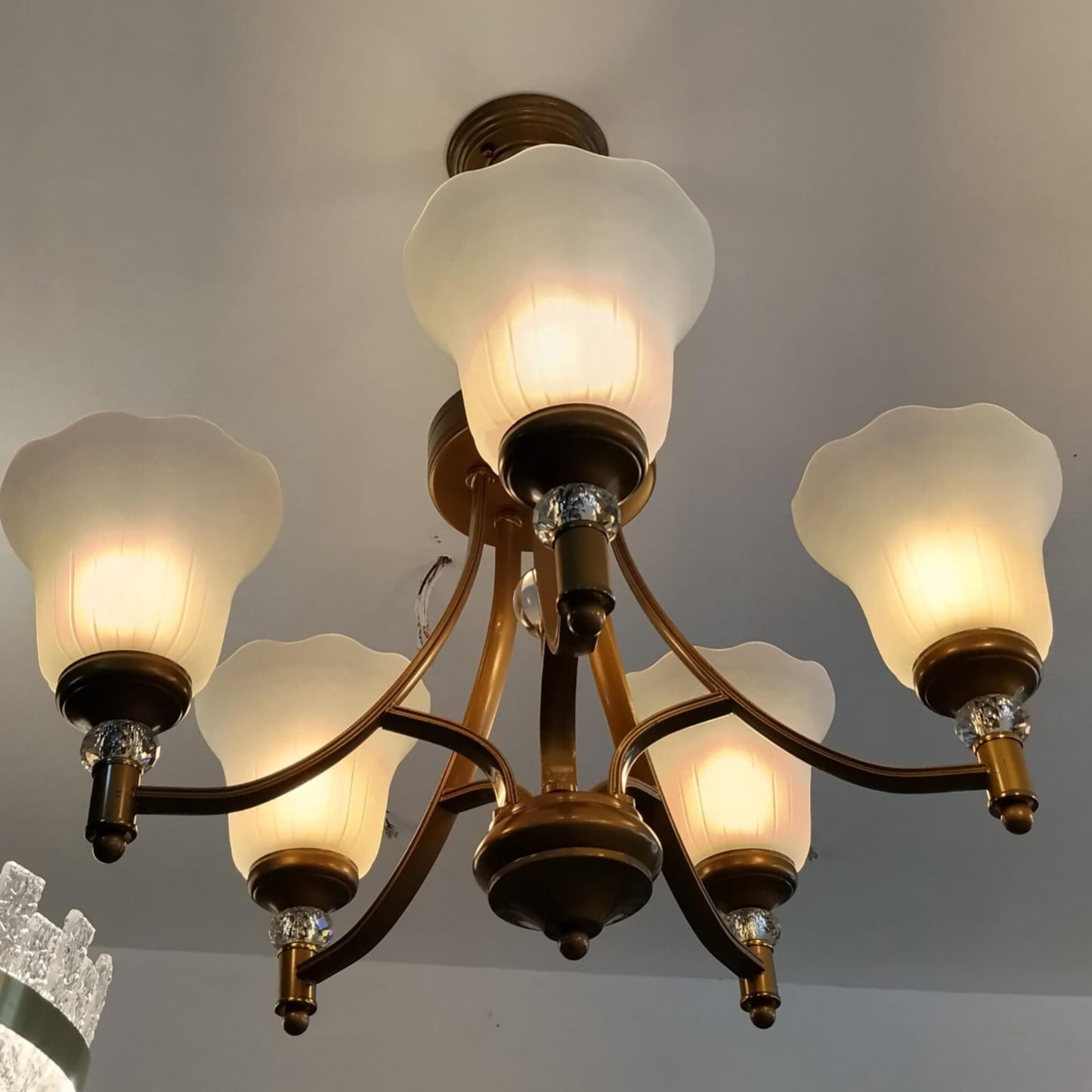 Five Light Chandelier With Bulbs