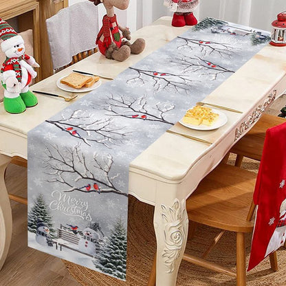 33*183Cm Christmas Table Runner with 5 Table Mats Set