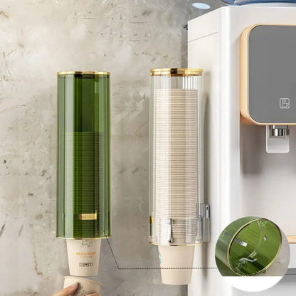 Wall mounted disposable cup storage