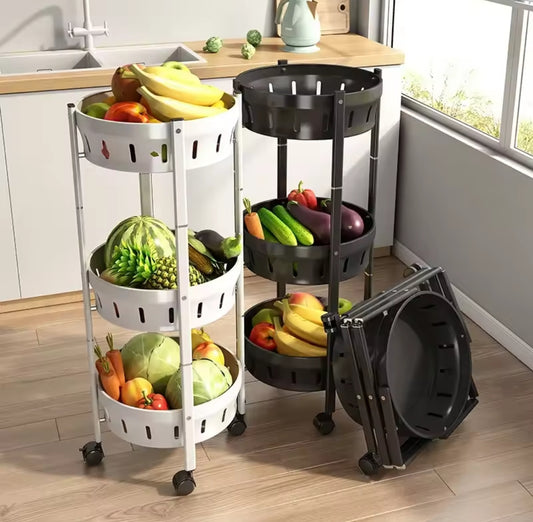 3Tier Metallic Kitchen Rack