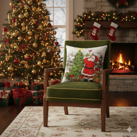 2pcs Christmas  Linen Throw pillow cases