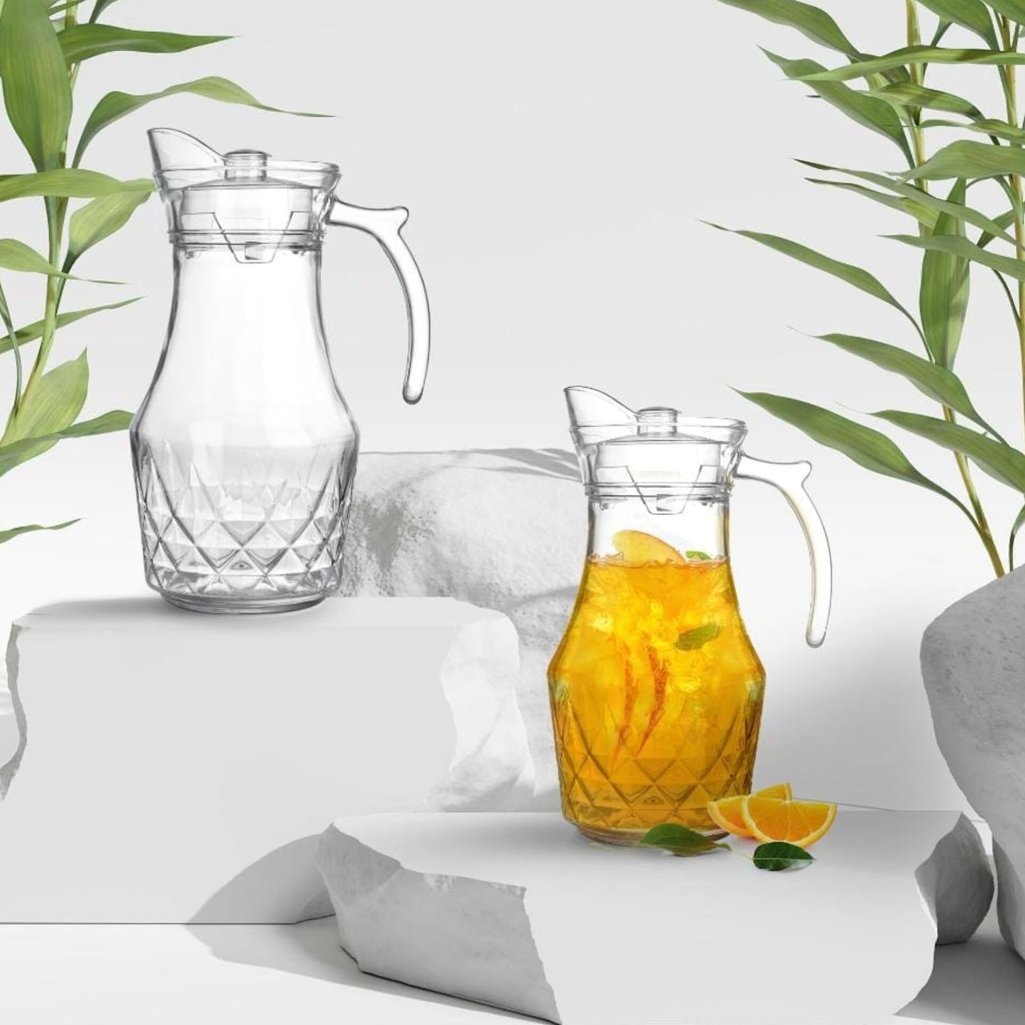 Glass Pitcher with Lid