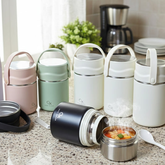 PREMIUM INSULATED FOOD FLASK SET WITH STAINLESS STEEL SPOON