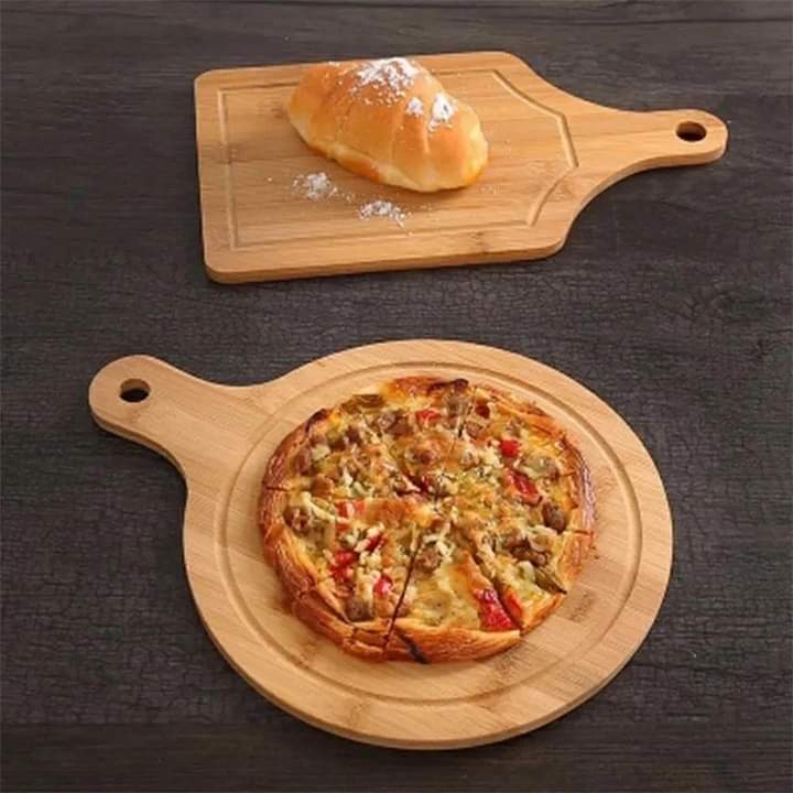 Bamboo Chopping Board Round Pizza Board 35cm