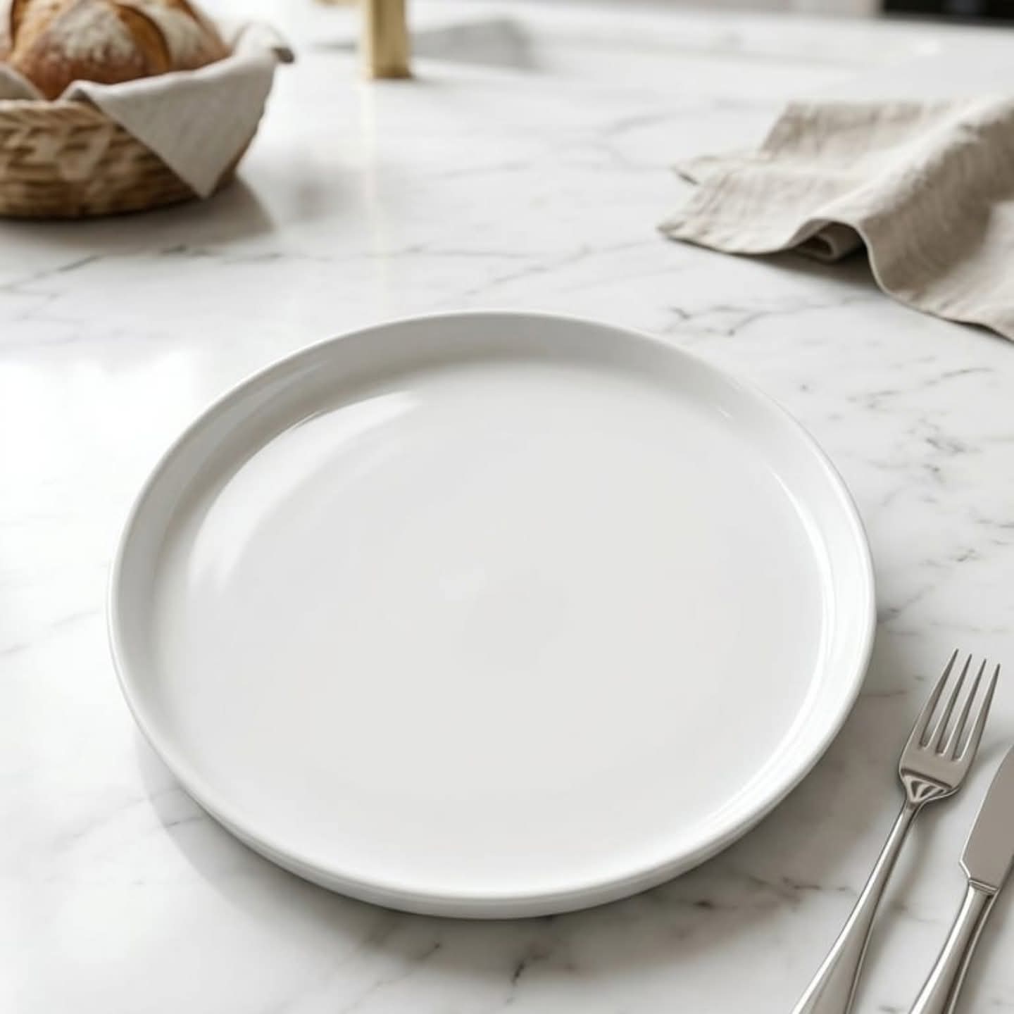 6 Piece Round Ceramic Dinner Plate Set