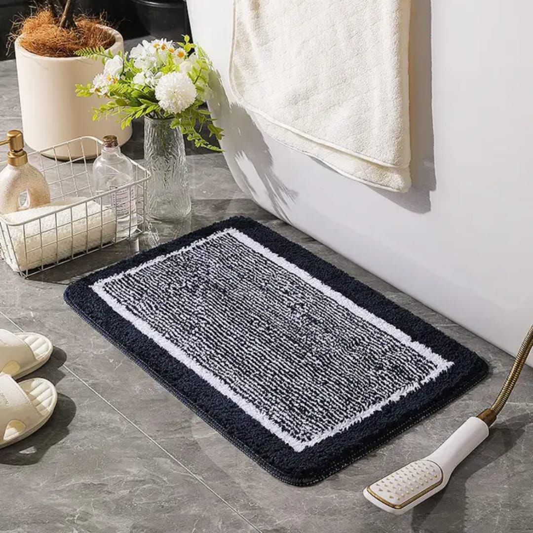 Flocking bathroom mats