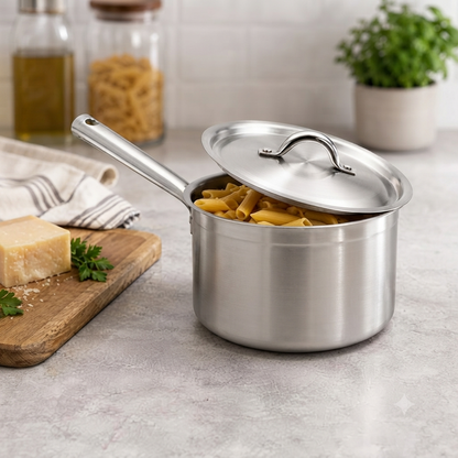 Assorted Pardini Aluminium Deep Sauce Pan with Lid and Handle