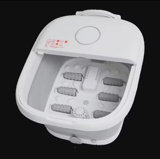 Foldable electric foot massager basin