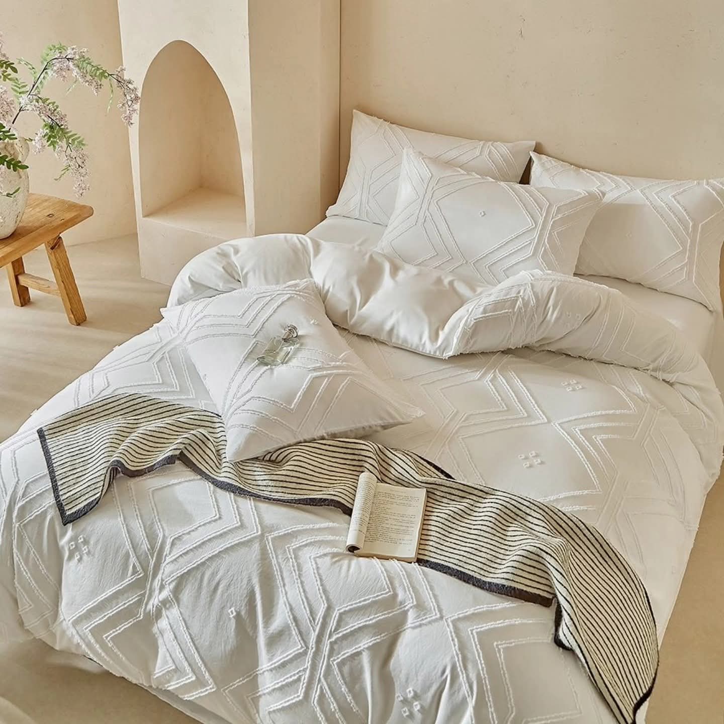 4 Piece King Size Duvet Cover Set