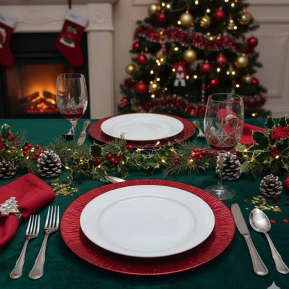 6pc Christmas red charger plates