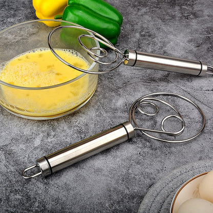 Stainless steel dough whisk