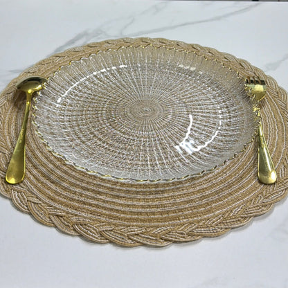 6Pcs Sunburst Glass Dinner Plate Set