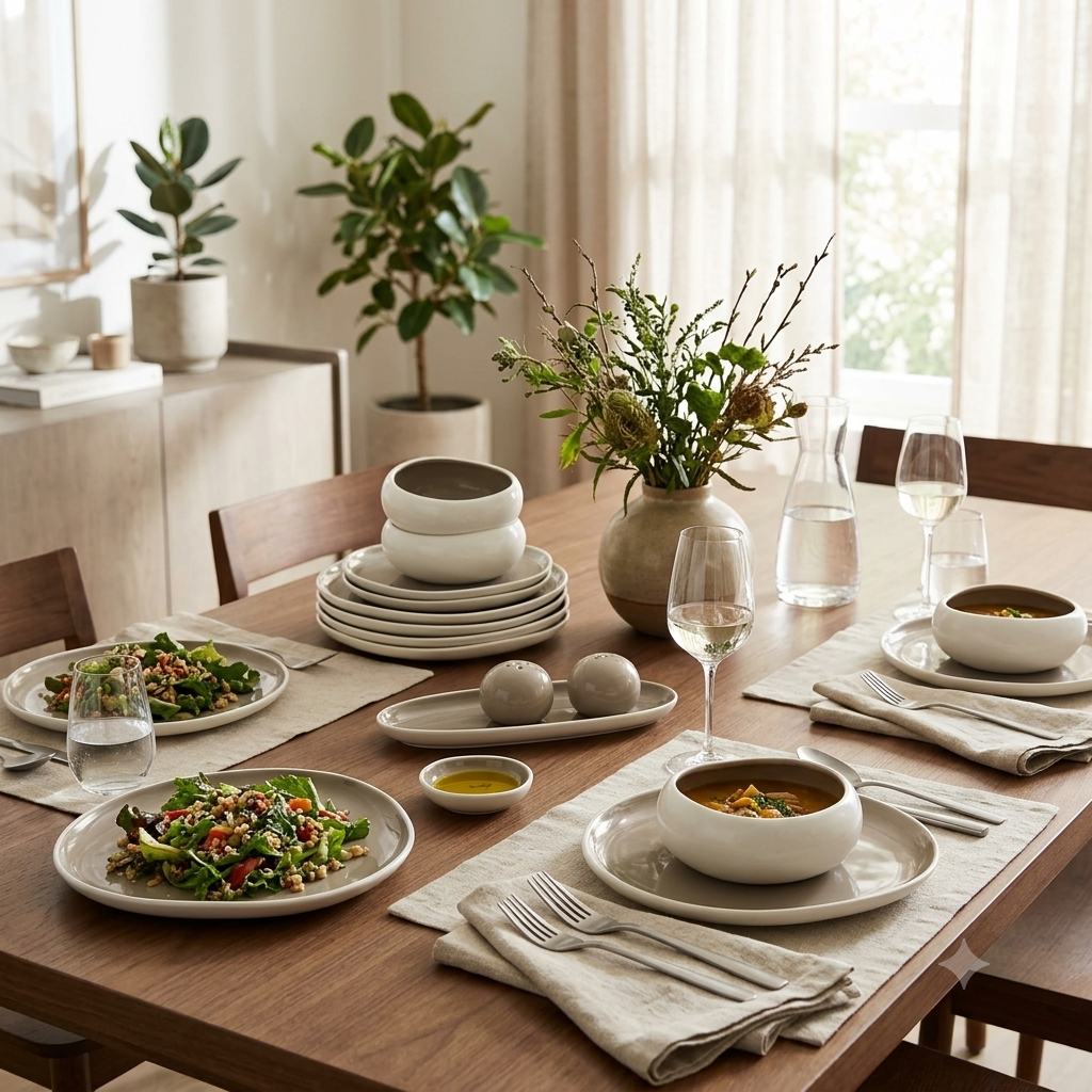28Pcs  Double Glaze Porcelain Dinner set