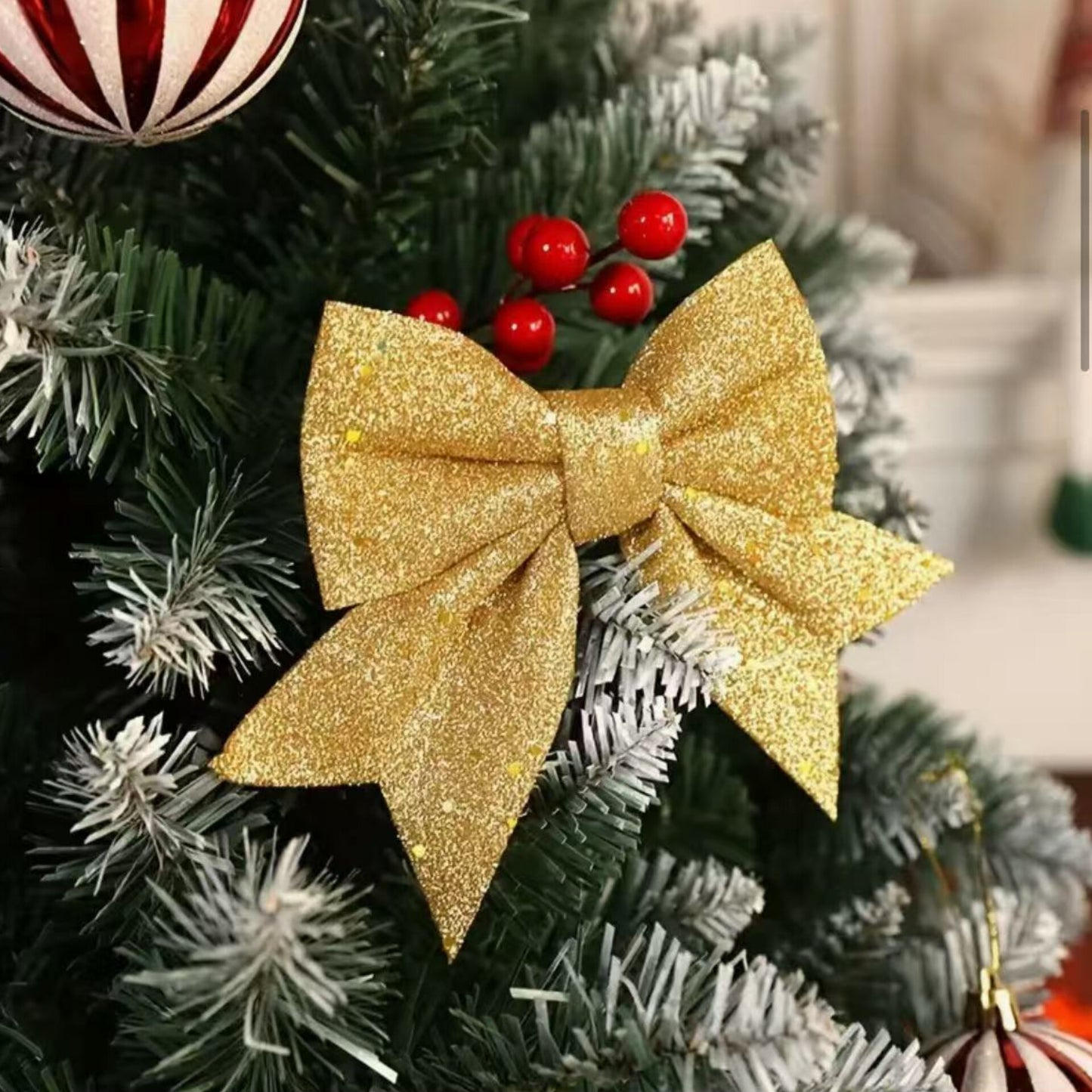 2pcs Christmas Glitter Ribbons/Bows