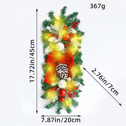 60Cm Christmas staircase wreath with led lights