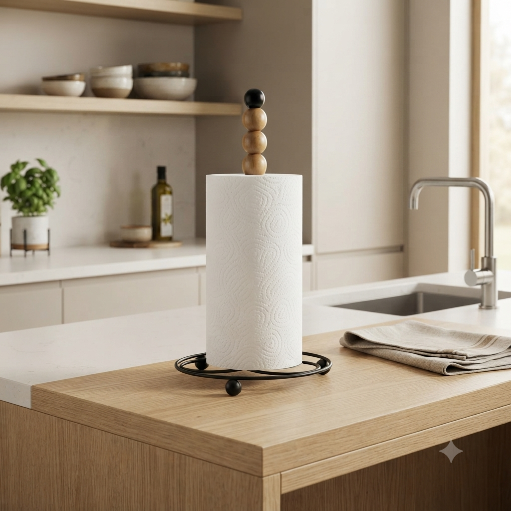 Bamboo Paper Towel Holder 