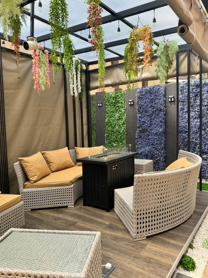 Rectangular fire gas heater