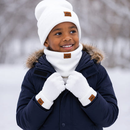 3-Piece Knitted Hat Beanie Scarf and Gloves Set