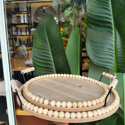 Tabletop decorative wooden bead tray
