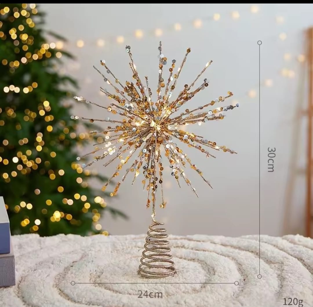 Sparkling Starburst LED Christmas Tree Topper