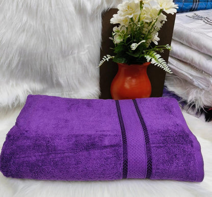 Coloured bathroom towels